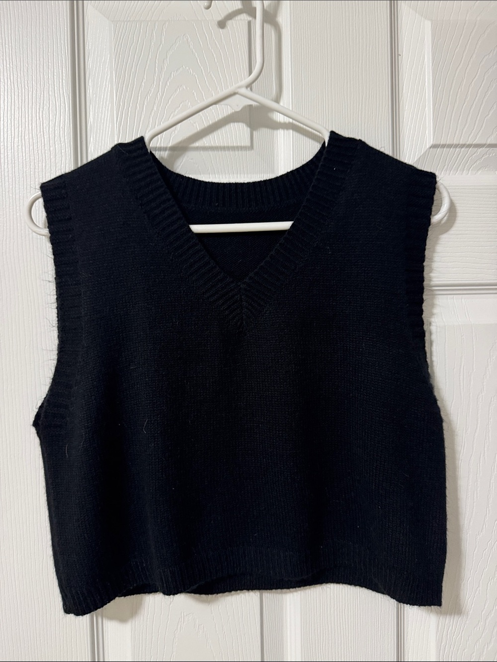 Classic Black V-Neck Knit Sweater Vest